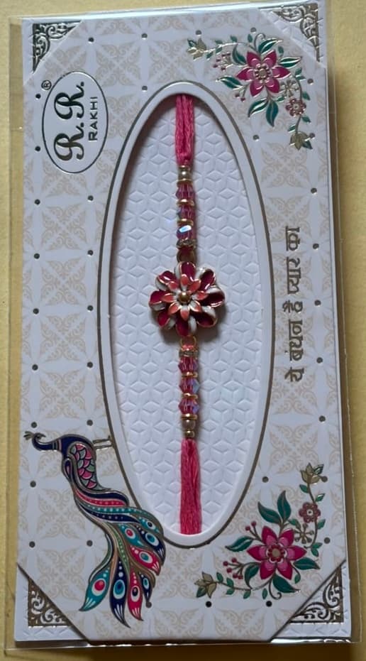 Floral Kundan Rakhi - Red