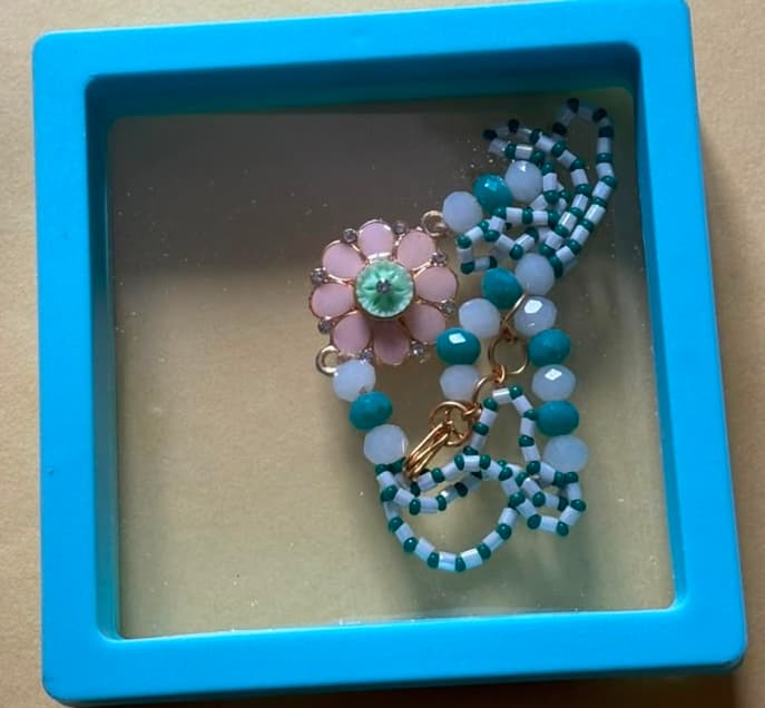 Teal Floral Bracelet Rakhi
