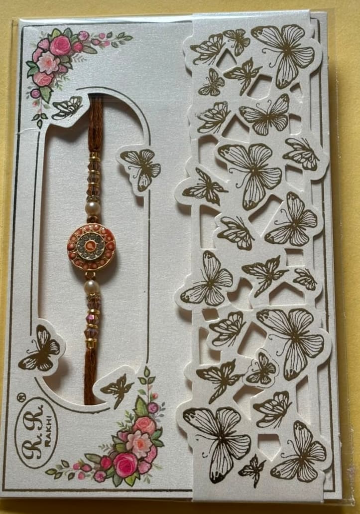 Designer Floral Rakhi - Brown