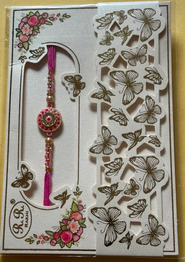 Designer Floral Rakhi - Pink