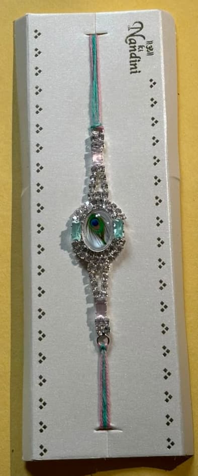 Turquoise Kundan Stone Rakhi