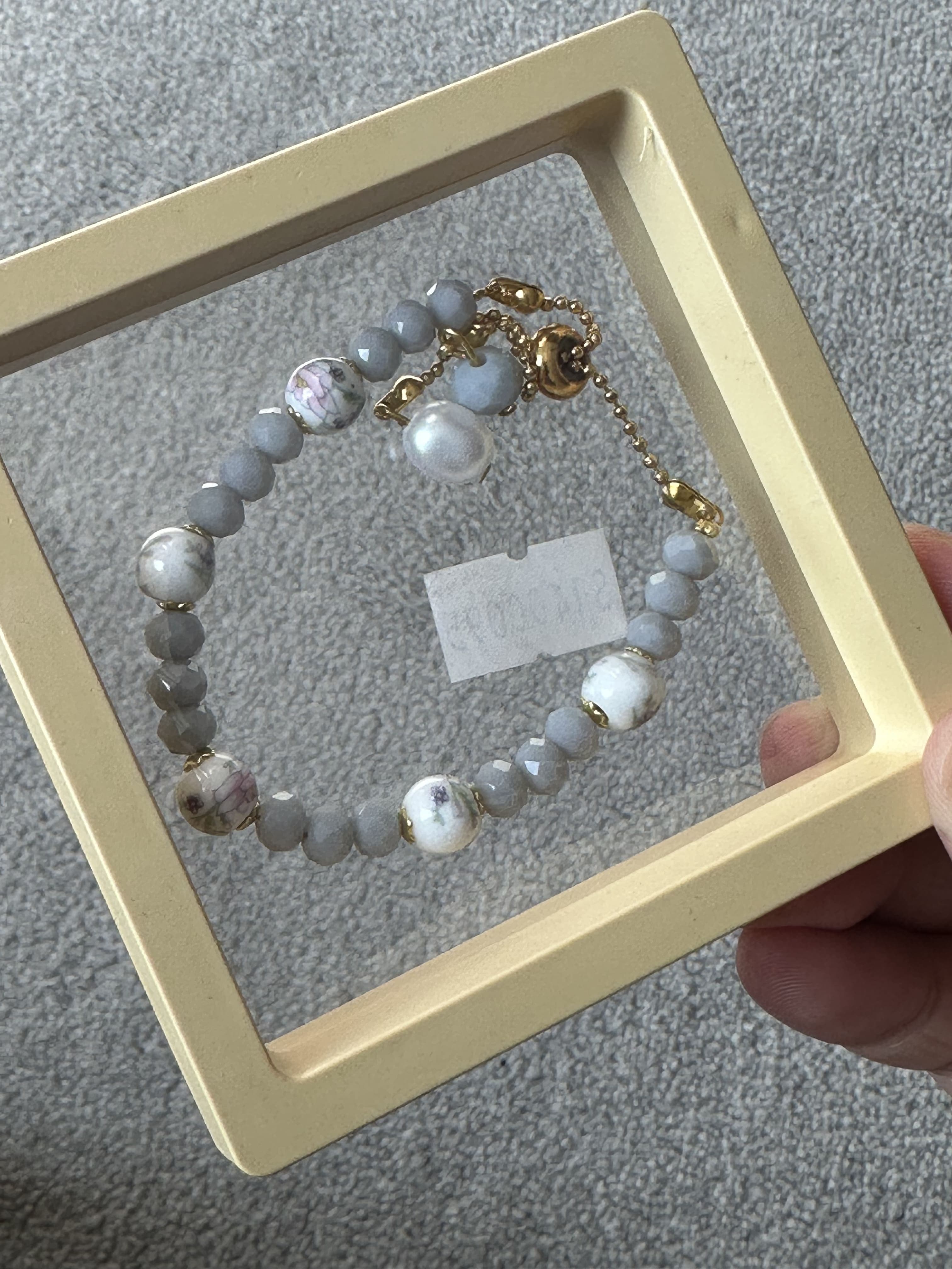 Grey Ceramic Charm Bracelet